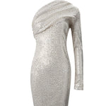 Sophie Hughes | One Shoulder Sequin Midi Dress For Women
