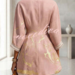Aurelia Gilded Marble Linen Tunic Dress