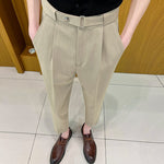 Slim-fit Draped Suit Trousers