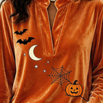 Spooky Season Velvet Long Sleeve Halloween Shirt