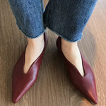 Retro Pointed-toe Low-cut Flat Shoes