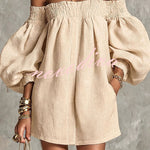 Sienna Lantern Sleeve Off-The-Shoulder Dress