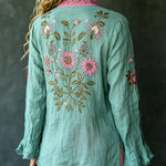 Mirabel™ | Retro Embroidered Floral Shirt