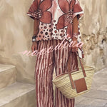 Floral Print Casual Two-Piece Pant Set
