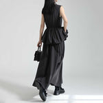 V-neck Ruffled Bud Shirt Dress