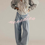 We The Free Denim Mid Rise Pocket Knotted Ankle Hem Lotus Balloon Jeans