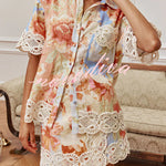 Amalfi Crochet Floral Linen Matching Set