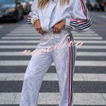 Rylee Colorblock Striped Star Print Zipper High Neck Pocket Sporty Jacket