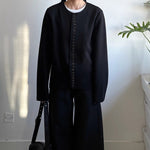 Multi-button Straight Shoulder Loose Casual Cardigan