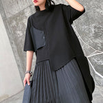 Japanese Casual Irregular Short-sleeved T-shirt Pleated Skirt