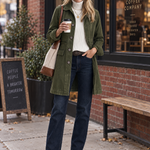 Vintage Military Olive Button Longline Utility Womens Coat