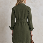 Vintage Military Olive Button Longline Utility Womens Coat