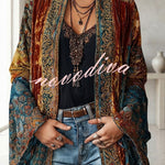 Essential Mosaic Velvet Open-Front Jacket