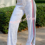 Rylee Colorblock Striped Star Print High Rise Elastic Waist Wide Leg Pants