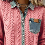 Dakota | Long Sleeve Shirt with Denim Details