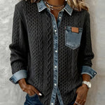 Long-Sleeve Shirt with Denim Patchwork™