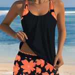 Emma | Flower Print U-Neck Tankini