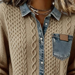 Long-Sleeve Shirt with Denim Patchwork™