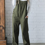 Women's Cozy Corduroy Loose Fit Overalls