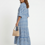 Elodie | Diamond Print Tiered Midi Dress