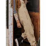 Women's Fleece Thermal Overalls With Zippered Pockets