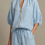 Natalia™ | Zip Front Blouson Top Wide Leg Set