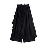 Double-layer Irregular Pleated Retro Skirt Pants