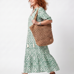 Ilaira | Patterned V-Neck Midi Dress with Tassels