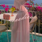 Dreamy Crinkle Chiffon Lace Trim Tank and High Rise Loose Lantern Pants Set