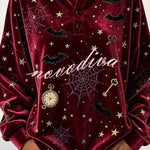 Spooky Season Velvet Long Sleeve Halloween Shirt with Buttons