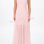 Stylish Three-dimensional Floral Chiffon Patchwork Strapless Elegant Maxi Dress