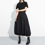 High Waist Loose Mid-length A-line Skirt