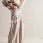 We The Free Denim Mid Rise Pocket Knotted Ankle Hem Lotus Balloon Jeans