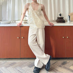 Embroidered Sequined Double Mesh Vest