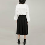 Casual Loose-fitting Wide-leg Cropped Trousers