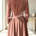 Royal Style Velvet Embroidery Long Sleeve Napoleon Button-down Lapel Coat