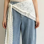 Elegant French Lace Triangle Scarf Tie Belt