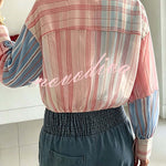 Plaid Wrap Tie Long Sleeve Shirt