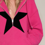 Chic And Elegant Casual Color-block Star-print Sweatshirt Mini Dress