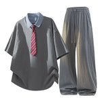 KZZ Men's Jacquard Casual Suit (Collegiate Style)