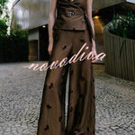 Stylish Sequined Pocket Casual Loose Wide-leg Pants