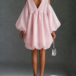 Lynette | Cold-Shoulder Balloon-Sleeve Mini Dress