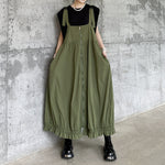 Vintage Workwear Zipper Suspender Dress