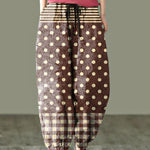 Beautiful Sunset Print Fall Linen Harem Pants-Limited Stock