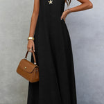 Solid Color Sleeveless Loose Casual Vacation Style Maxi Dress