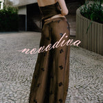 Stylish Sequined Pocket Casual Loose Wide-leg Pants