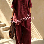 Tulum Asymmetric Linen Two-Piece Set