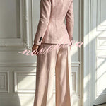 Minimalist Chic Tailored Blazer & Pleated Pant Suit