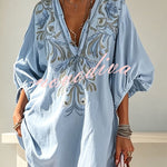 Gypsy Soul V-Neck Puff Sleeve Tunic Dress