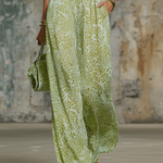 Retro Elegant Leopard Print Lapel Sleeveless Chiffon Top And Wide-leg Pants Set